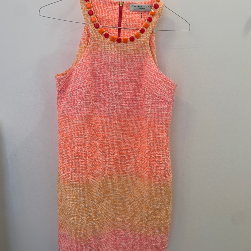 Trina Turk bright pink sleeveless dress size 4